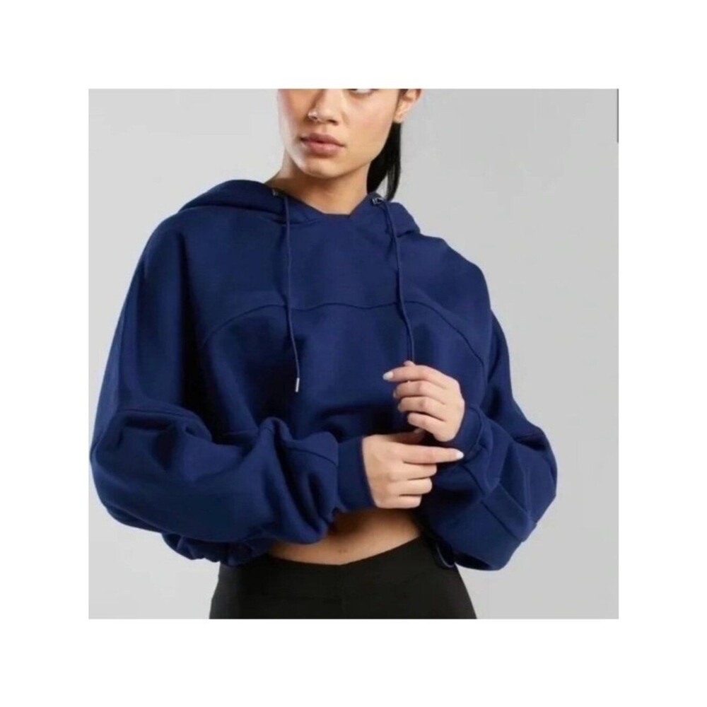 Ivy Park X Adidas Hooded Shrug Sweater Navy Athleisure